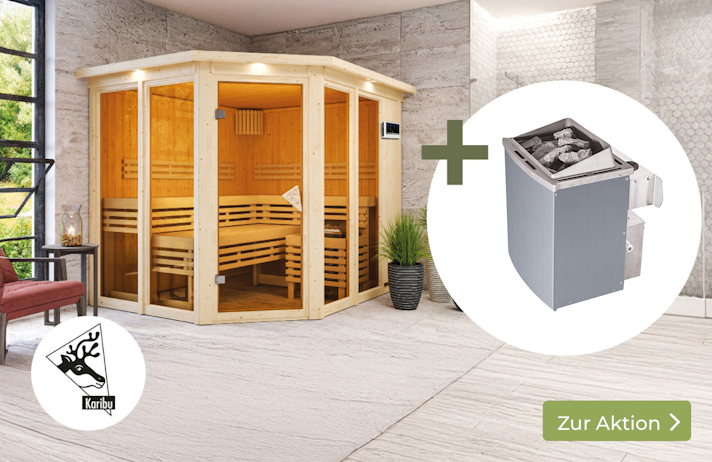 Innensauna mit gratis Saunaofen Sliderbild