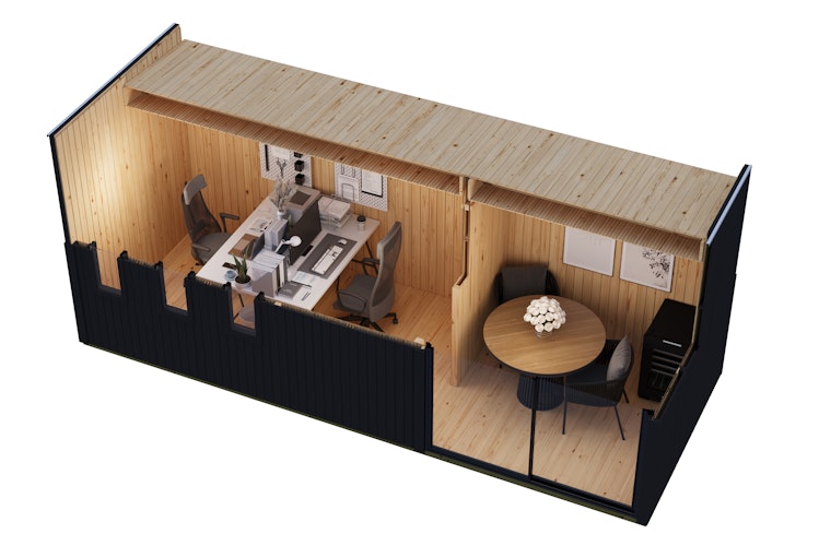 Karibu Design Gartenhaus Home Office Studio 3 Blackline - 73 mm
