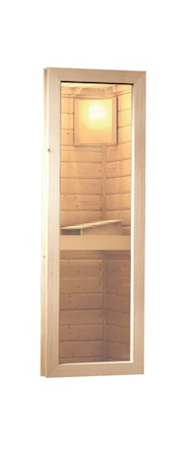 Karibu Gartensauna Pultdach Saunahaus Skrollan 1 mit Vorraum naturbelassen inkl. gratis Saunaofen im Wert von 599,99 €