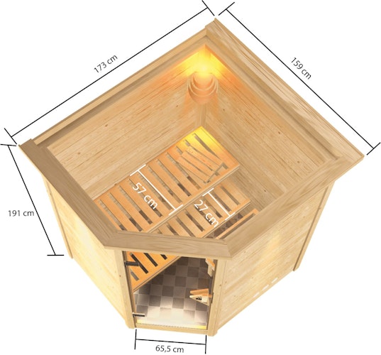 Karibu Woodfeeling Sauna Antonia - 38 mm Massivholz Aktionssauna