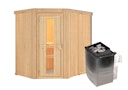 Vorschaubild Karibu Sauna Carin mit Eckeinstieg 68 mm inkl. gratis Saunaofen im Wert von 599,99 €