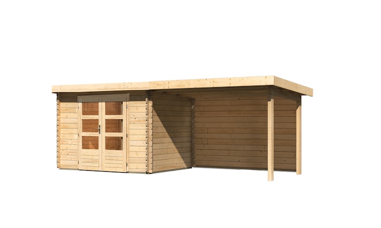 Karibu Woodfeeling Gartenhaus Bastrup 3 naturbelassen - 28 mm