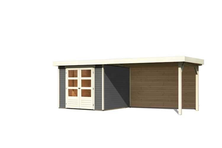 Karibu Woodfeeling Gartenhaus Askola 2/3/3,5/4/5 mit 280 cm Schleppdach + Rückwand