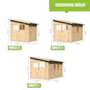 Vorschaubild Karibu Premium Gartenhaus Bomlitz 2/3/4 terragrau - 19 mm