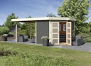 Vorschaubild Karibu Gartenhaus Gerätehaus Goldendorf 3/5 mit 240 cm Schleppdach - 19 mm