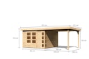 Karibu Woodfeeling Gartenhaus Kerko 3/4/5/6 mit 280 cm Schleppdach - 19 mm