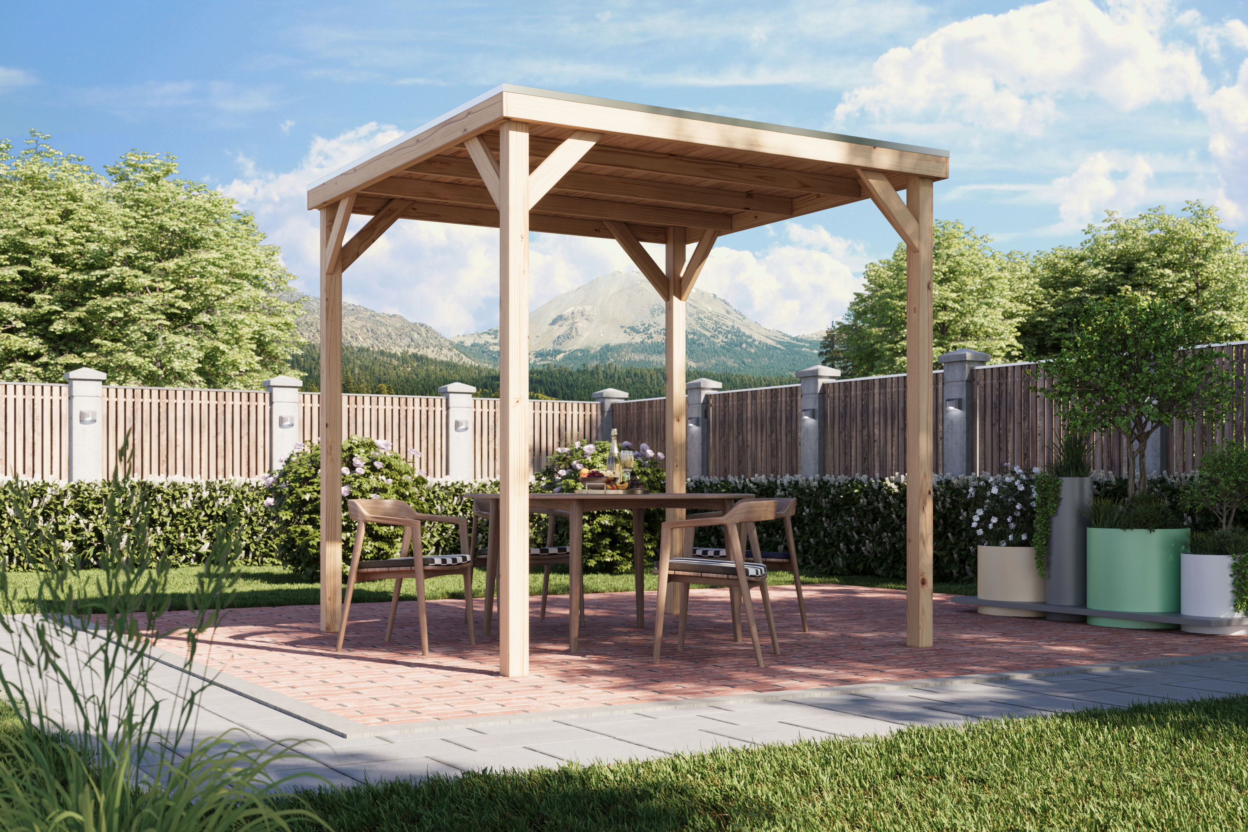 Karibu Pavillon Cubeco mit Flachdach