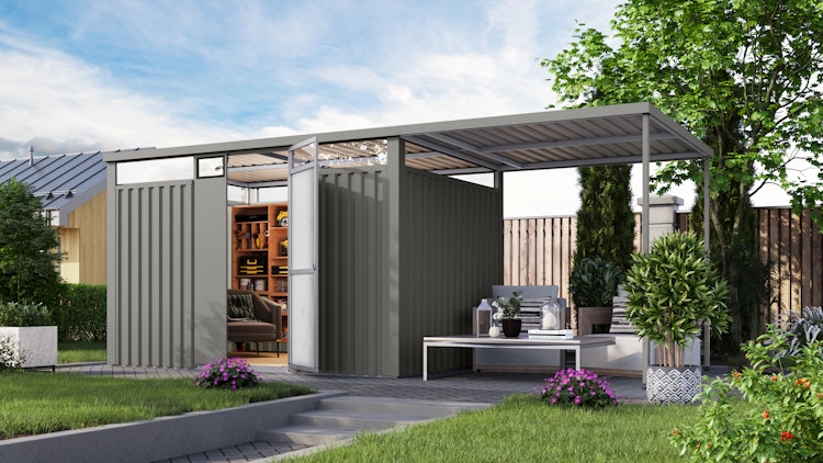 Karibu Metall Gartenhaus Osten (Østen) inkl. gratis Metallbox im Wert von 349,99 €