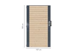Karibu Sichtschutzzaun Blickdicht Einzeltor 1070 x 1850 mm 