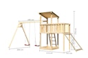 Vorschaubild Akubi Kinderspielturm Anna mit Pultdach inkl. Doppelschaukel, Anbauplattform und Netzrampe