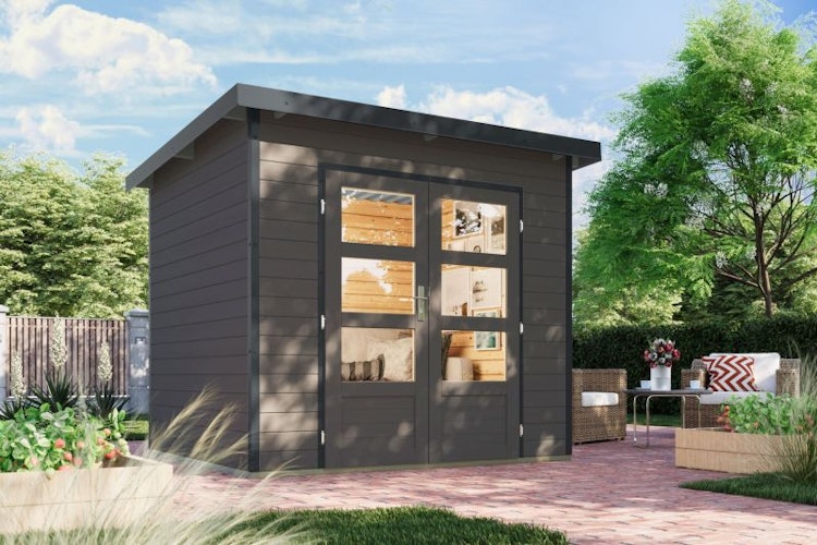 Karibu Metall-Holzgartenhaus Hybridhaus Pluto A/B - 28 mm/0,5 mm