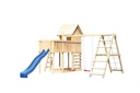 Vorschaubild Akubi Stelzenhaus Frieda mit Wellenrutsche, Doppelschaukelanbau, Klettergerüst, Anbauplattform und Kletterwand