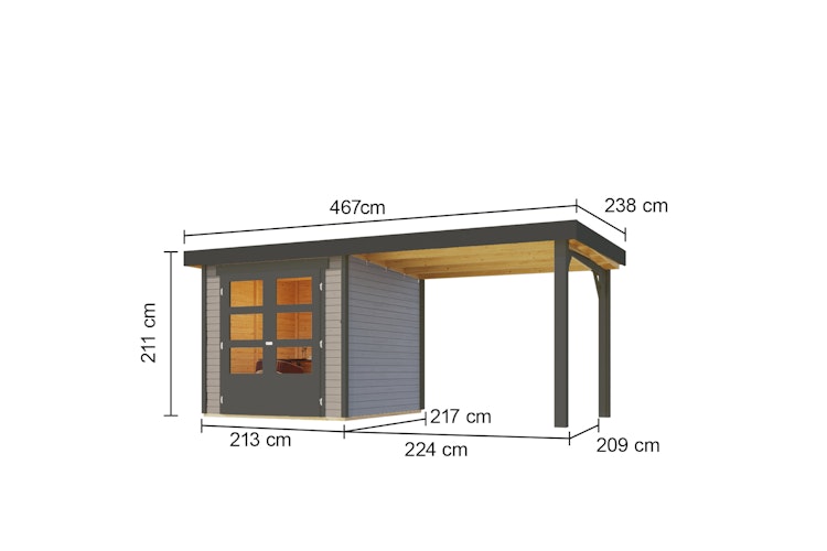 Karibu Gartenhaus Timmo - 19 mm inkl. gratis Expressversand