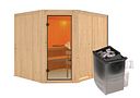 Vorschaubild Karibu Sauna Malin mit Eckeinstieg 68 mm inkl. gratis Saunaofen im Wert von 899,99€