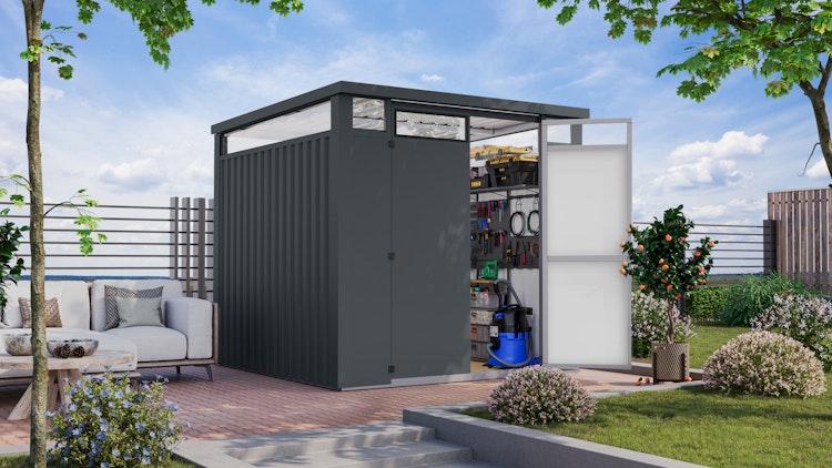 Karibu Metall Gartenhaus Osten (Østen) inkl. gratis Metallbox im Wert von 349,99 €