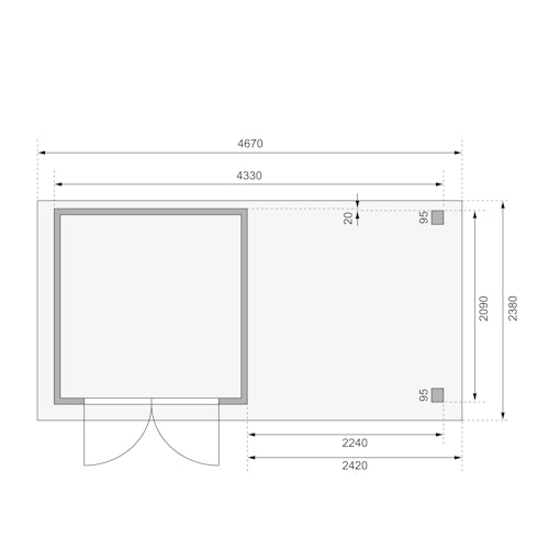 Karibu Gartenhaus Timmo - 19 mm inkl. gratis Expressversand