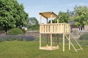 Akubi Kinderspielturm Anna mit Pultdach inkl. Anbauplattform und Netzrampe