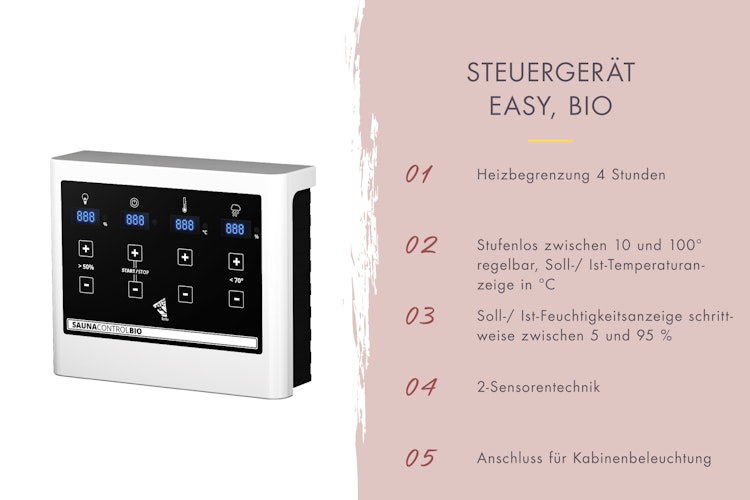 Karibu 9 kW Bio-Kombiofen Saunaofen anthrazit inkl. Steuergerät EASY schwarz - Sparset