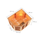 Vorschaubild Karibu Multifunktions-Sauna Ava inkl. Infrarotstrahler mit Eckeinstieg 68 mm