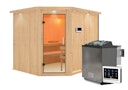 Vorschaubild Karibu Sauna Malin mit Eckeinstieg 68 mm inkl. gratis Saunaofen im Wert von 599,99 €