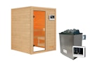 Karibu Woodfeeling Sauna Sandra - 38 mm Massivholz Aktionssauna inkl. gratis Saunaofen im Wert von 599,99 €