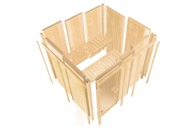Karibu Sauna Avari 4 Superior mit Fronteinstieg 68 mm