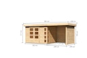 Vorschaubild Karibu Woodfeeling Gartenhaus Kerko 3/4/5 mit 240 cm Schleppdach/Seiten- und Rückwand