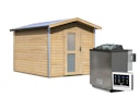 Vorschaubild Karibu Bosse 1 - 38 mm Gartensauna mit Vorraum und Satteldach inkl. gratis Sauna-Zubehörset im Wert von 234,94 €