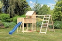 Vorschaubild Akubi Stelzenhaus Frieda mit Wellenrutsche, Doppelschaukelanbau, Klettergerüst, Anbauplattform und Kletterwand