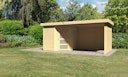 Vorschaubild Karibu Woodfeeling Gartenhaus Schwandorf 3/5 inkl. 275 cm Schleppdach/Seiten- und Rückwand
