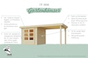 Karibu Gartenhaus Qubic 1 mit Schiebetür und 240 cm Anbaudach - 19 mm