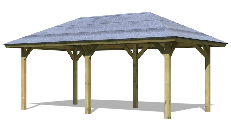 Karibu 4-Eck Pavillon Bergen 1/2 kesseldruckimprägniert