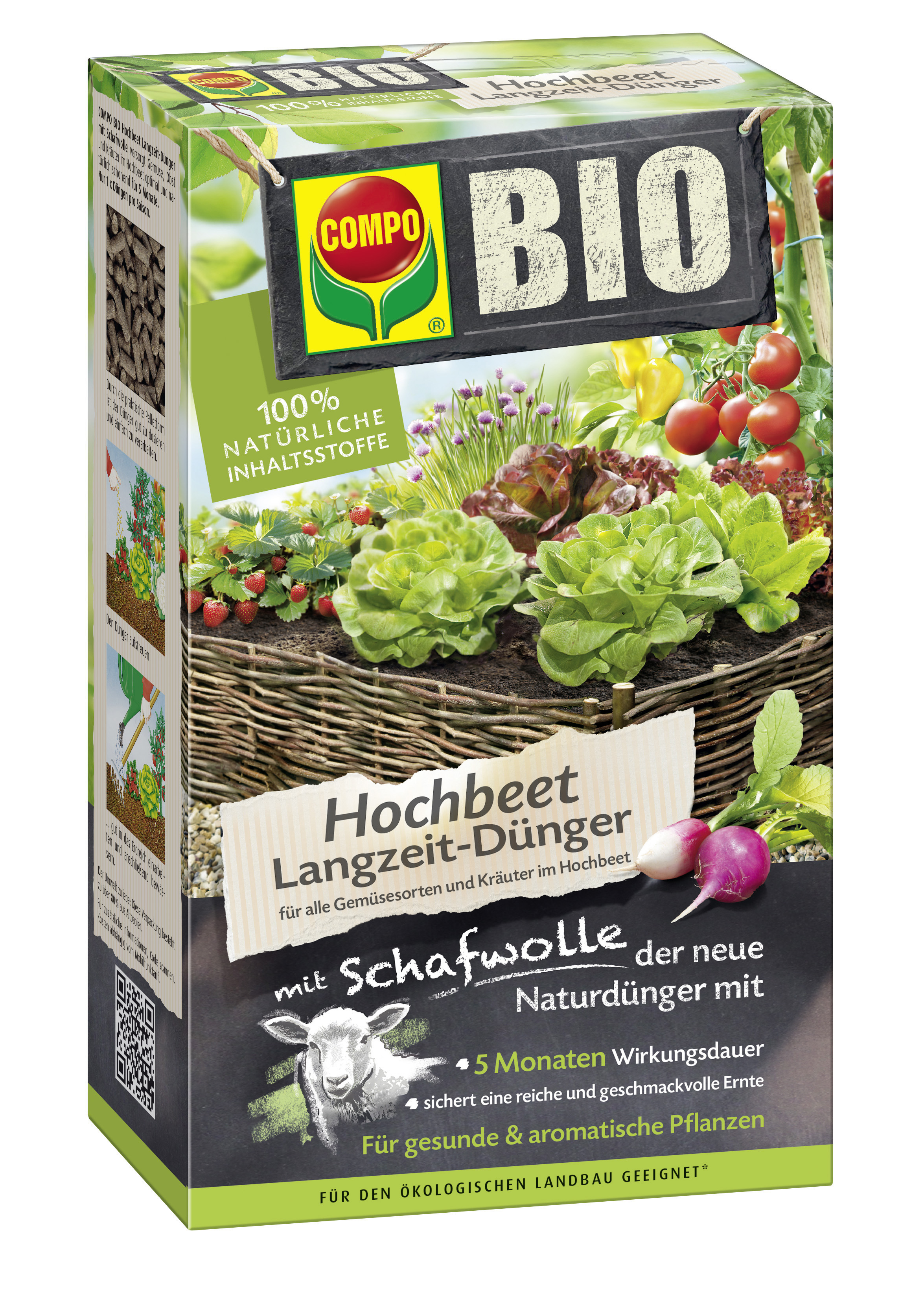 COMPO BIO Hochbeet Dünger mit Schafwolle (750 g)