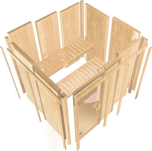 Karibu Sauna Askja Superior mit Fronteinstieg 68 mm inkl. gratis Saunaofen im Wert von 599,99 €