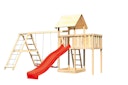 Vorschaubild Akubi Kinderspielturm Lotti mit Satteldach inkl. Wellenrutsche, Doppelschaukelanbau, Klettergerüst und Anbauplattform