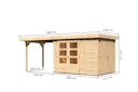 Vorschaubild Karibu Woodfeeling Gartenhaus Retola 2/3/4/5/6 inkl. Anbauschrank u. 280 cm Schleppdach