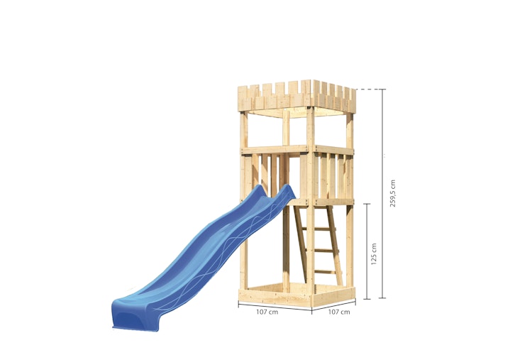 Akubi Kinderspielturm Ritterburg Löwenherz inkl. Wellenrutsche