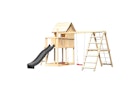 Vorschaubild Akubi Kinderspielturm Frieda mit Anbau, Rutsche und Doppelschaukelanbau mit Klettergerüst (Set C)