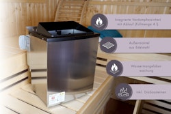 Karibu 11 kW Bio-Kombiofen Saunaofen anthrazit für externe Steuerung
