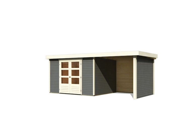 Karibu Woodfeeling Gartenhaus Askola 2/3/3,5/4/5 m. 240 cm Schleppdach/Seiten- und Rückwand