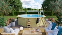 Vorschaubild Karibu Pool Modell X1 400 x 400 cm - kesseldruckimprägniert mit Metallecke