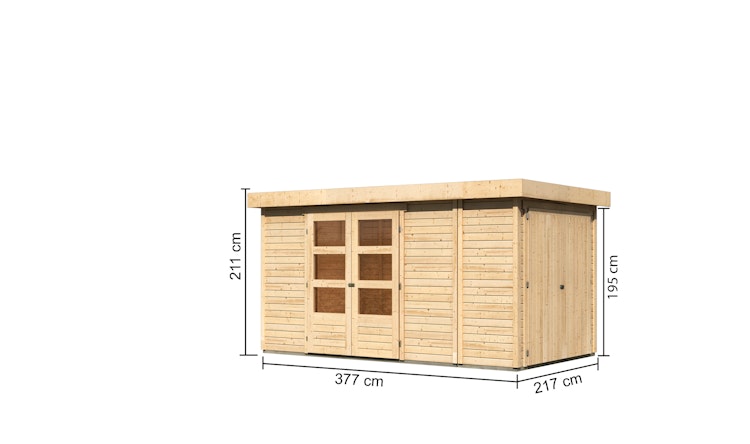 Karibu Woodfeeling Gartenhaus Retola 2/3/4/5/6 inkl. Anbauschrank - 19 mm