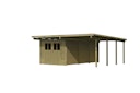 Karibu Doppelcarport Eco 2 mit integriertem Abstellraum groß - kesseldruckimprägniert