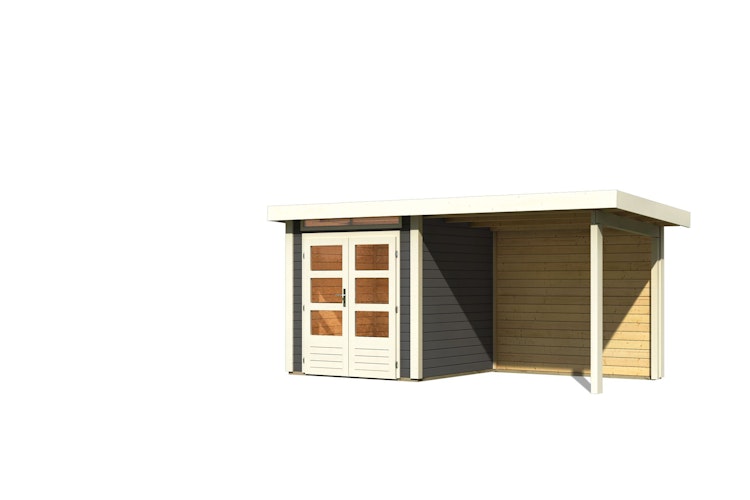 Karibu Woodfeeling Gartenhaus Kandern 1/2/3 mit 235 cm Schleppdach + Rückwand