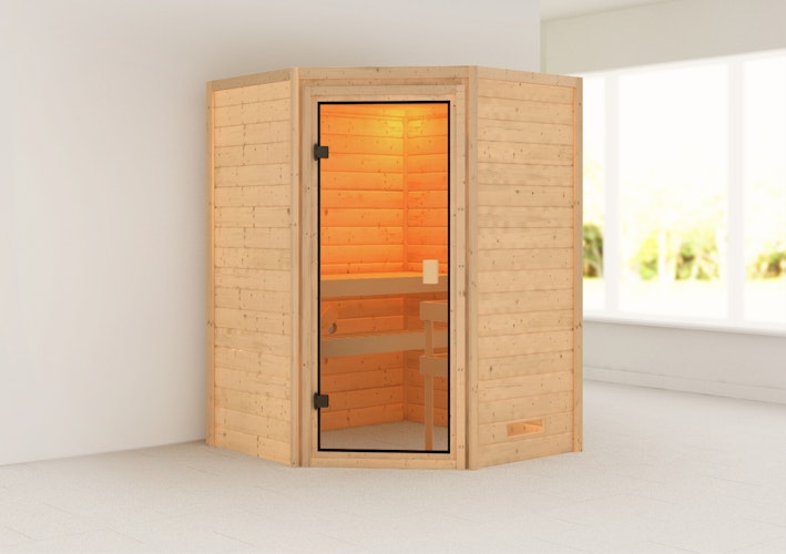 Karibu Woodfeeling Sauna Antonia - 38 mm Massivholz Aktionssauna