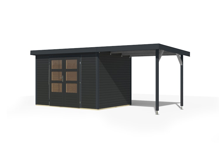 Karibu Metall-Holzgartenhaus Hybridhaus Jupiter A/B/C/D - 19 mm/0,5 mm