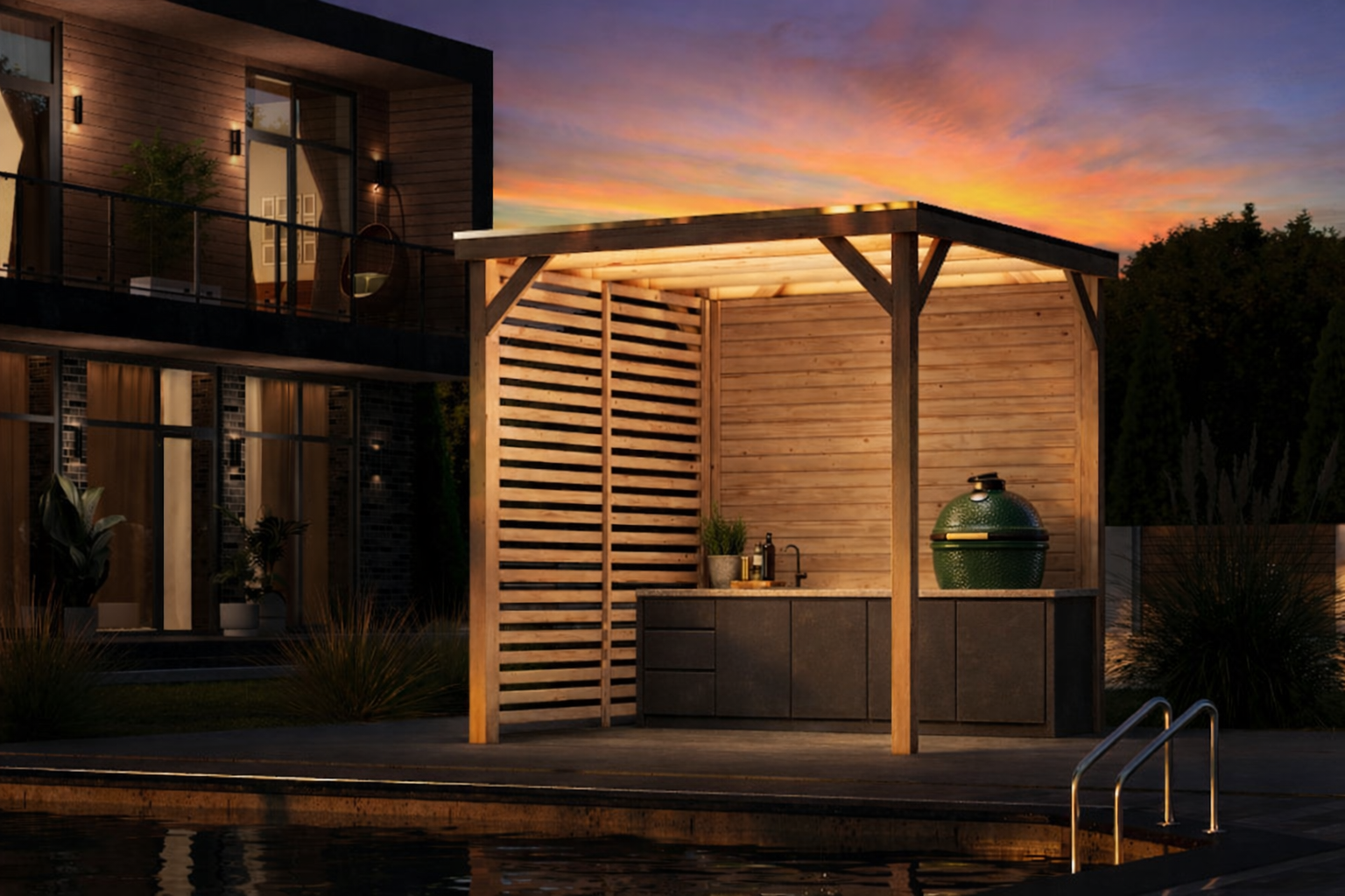 Karibu WM Pavillon Außenküche (231 x 231 cm - Größe M)