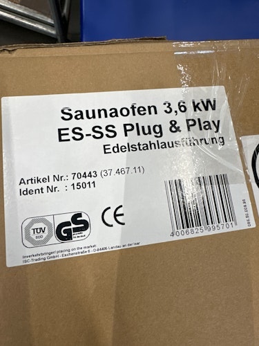 B-Ware Karibu Saunaofen 3,6 kW Plug & Play finnisch mit externer Steuerung Easy schwarz 