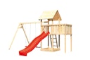 Vorschaubild Akubi Kinderspielturm Lotti mit Satteldach inkl. Wellenrutsche, Doppelschaukelanbau und Anbauplattform