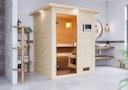 Karibu Woodfeeling Sauna Sandra - 38 mm Massivholz Aktionssauna inkl. gratis Saunaofen im Wert von 599,99 €